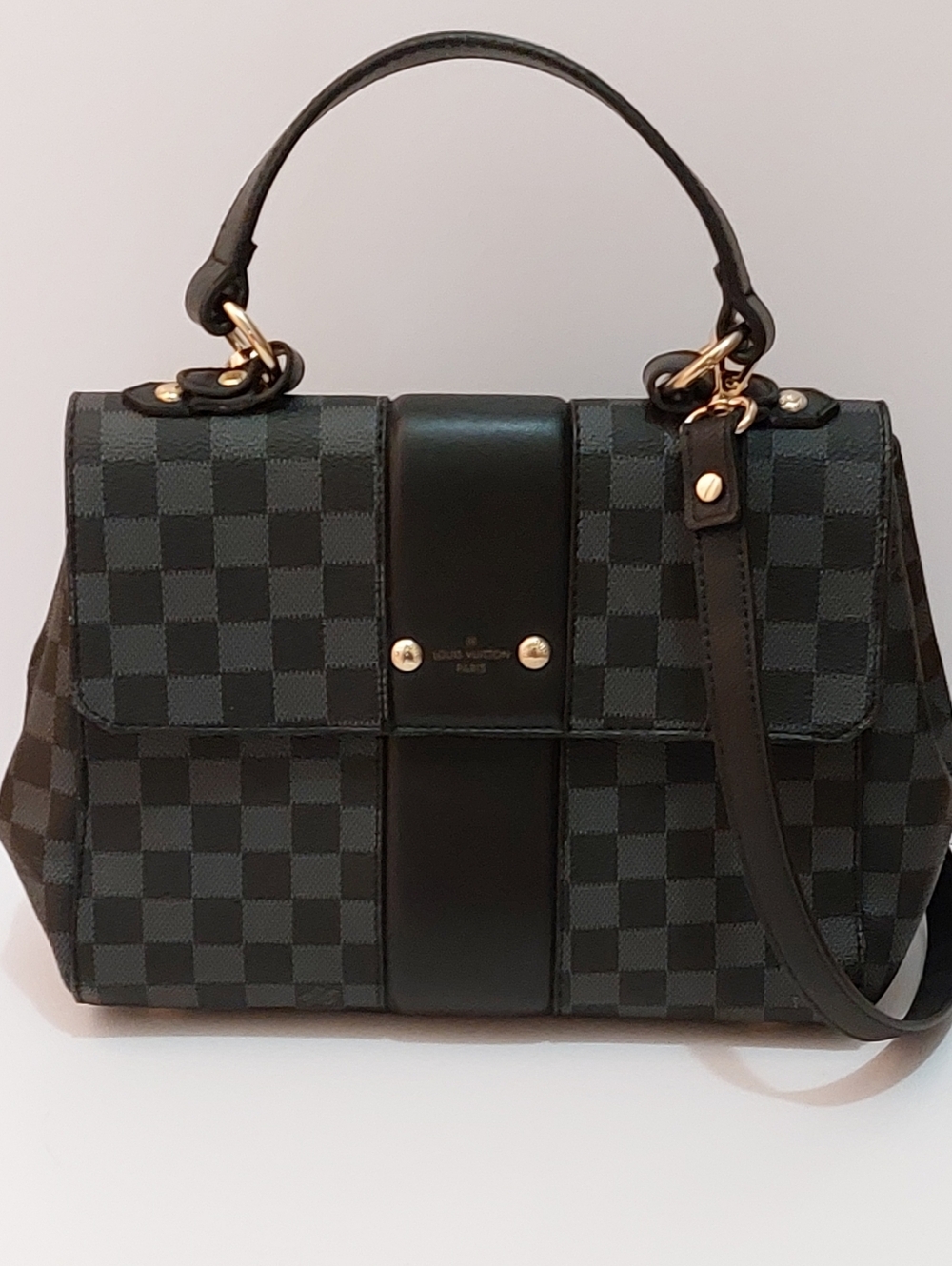 NEW Louis Vuitton Demier Ebene Bond Street Bag Black/Gray Checkerboard Design